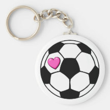 Soccer Ball Pink Hrt Keychains
