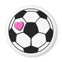 Soccer Ball Pink Hrt magnets by CelebrationZazzle Soccer Ball Pink Hrt magnets