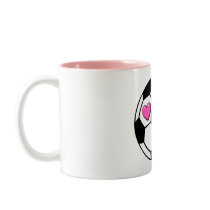 Soccer Ball Pink Hrt mugs
