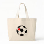 Soccer Ball (Red Heart) Canvas Bags