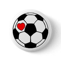 Soccer Ball (Red Heart) buttons