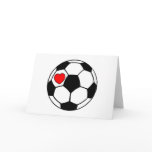 Soccer Ball (Red Heart) Greeting Cards