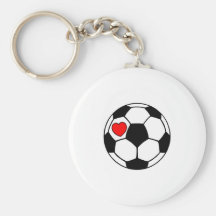 Soccer Ball (Red Heart) Keychains