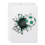 soccer ball ripping thru custom invitation