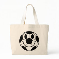 Soccer Ball Smiley Face Tote Bags
