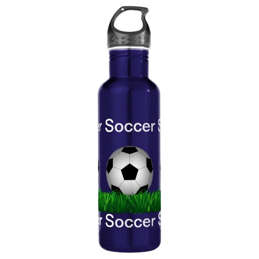 Soccer ball stainless steel water bottle Zazzle