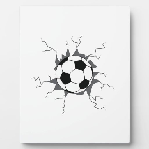 Soccer Ball through wall. Display Plaques