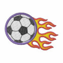 Soccer Ball with Flames embroidered shirts