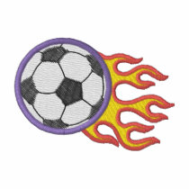 Soccer Ball with Flames embroidered shirts by ZazzleEmbroidery Soccer Ball with Flames embroidered shirts