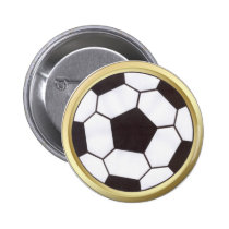 Soccer ball with gold trim button