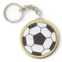 Soccer ball with gold trim keychain