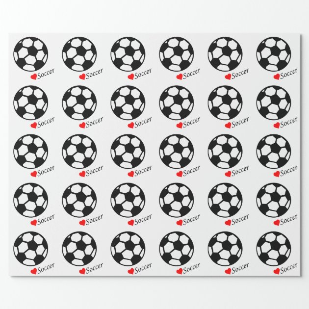Soccer Balls I Love Soccer Wrapping Paper 2/4