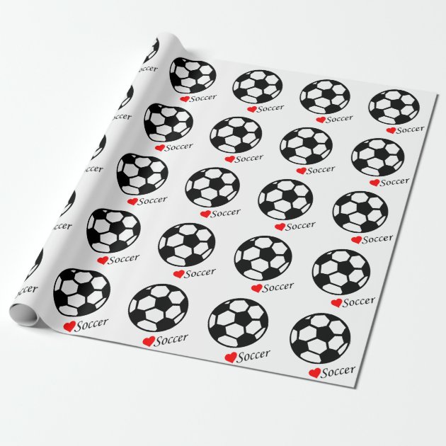 Soccer Balls I Love Soccer Wrapping Paper-0