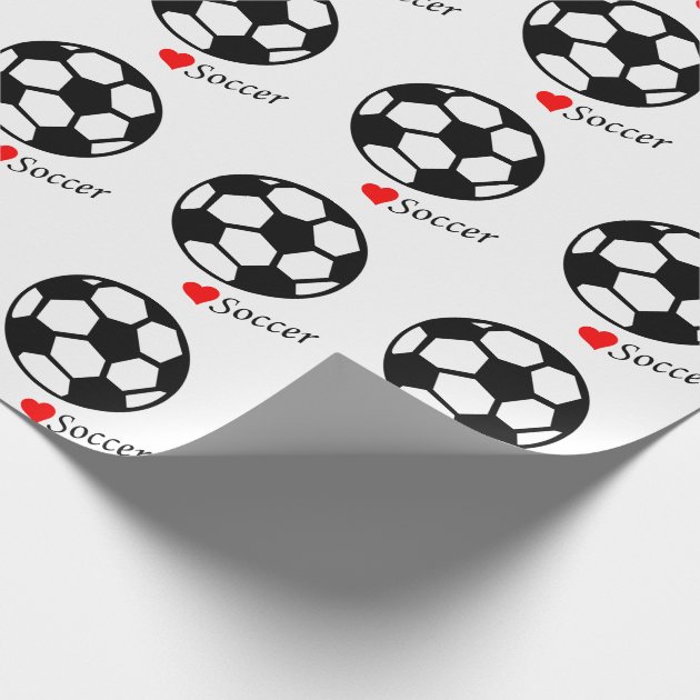 Soccer Balls I Love Soccer Wrapping Paper-3