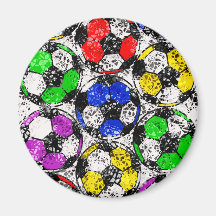 SOCCER BALLS IN CHAOTIC COLOR MAGNET