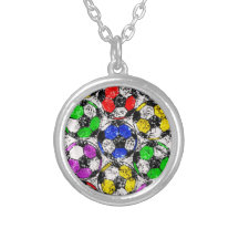SOCCER BALLS IN CHAOTIC COLOR PENDANTS