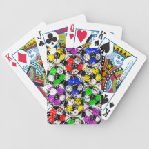 SOCCER BALLS IN CHAOTIC COLOR BICYCLE PLAYING CARDS