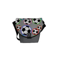 Soccer balls messenger bags