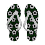 Soccer balls pattern flip flops