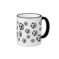 Soccer Balls Sports Lover Black Ringer Mug mugs