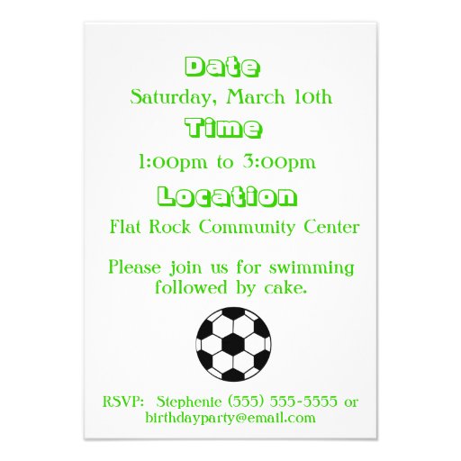 Soccer Birthday Invitation