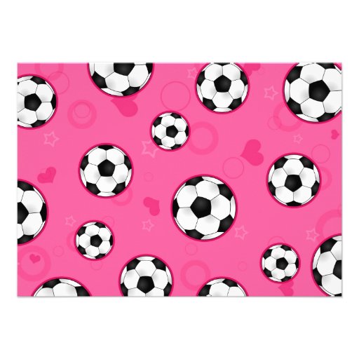 Soccer Birthday Party Invitation Pink