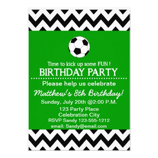 Soccer Birthday Party kids invitation customizable