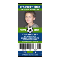 Soccer Birthday Photo Template Card