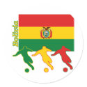 Soccer Bolivia Round Stickers