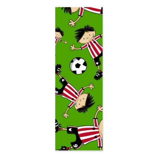 Soccer Boy Football Bookmark Business Card Templates (front side)