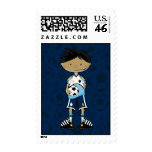 Soccer Boy Holding Ball Stamp