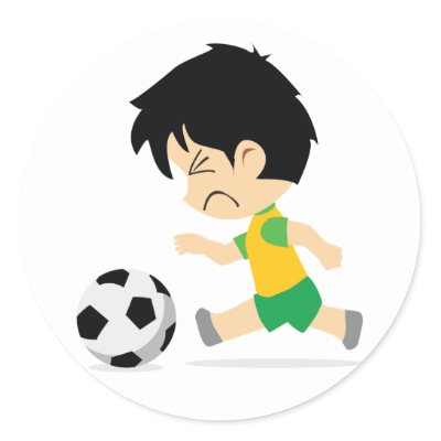 Soccer Boy Round Stickers
