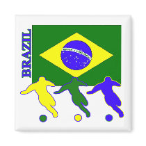 Soccer Brazil Fridge Magnets