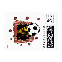Soccer burst postage stamps
