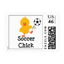 Soccer Chick Postage Stamps