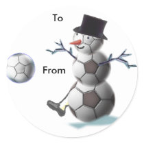 Soccer Christmas Holiday Gift Stickers