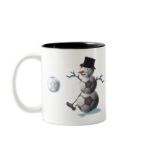 Soccer Christmas Snowman Coffee Mugs