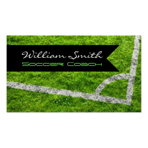Soccer coach business card (front side)