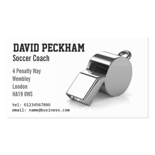 Soccer Coach Business Cards (front side)