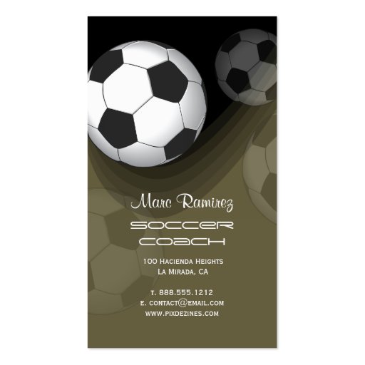 Soccer coach or soccer moms calling cards business card (back side)
