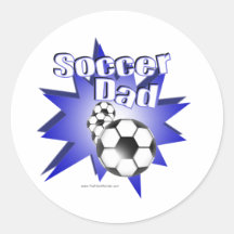 Soccer DAD Round Sticker