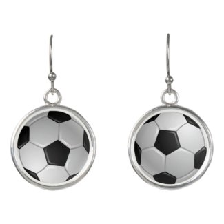 Soccer Design Drop Earrings