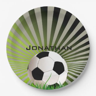 Soccer Design Paper Party Plate