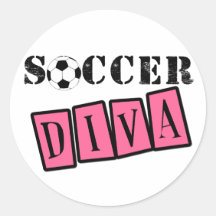 Soccer Diva Round Sticker