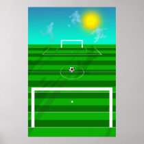 Soccer Dreams Soccer field and clouds futbol field Poster