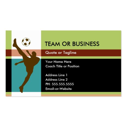 soccer elegance business card template (front side)