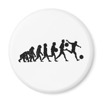 Soccer evolution refrigerator magnets