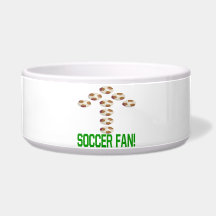 Soccer Fan Dog Water Bowl