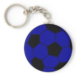 Soccer football blue and black key chains