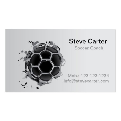 Soccer , Football Coach or Player Card Business Card Templates (front side)